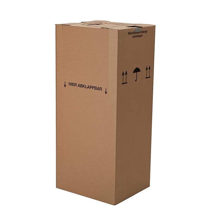 Kleiderbox Karton mit Metallstange 612x522x1370mm 2-wellig 3er-Set - Bild 2