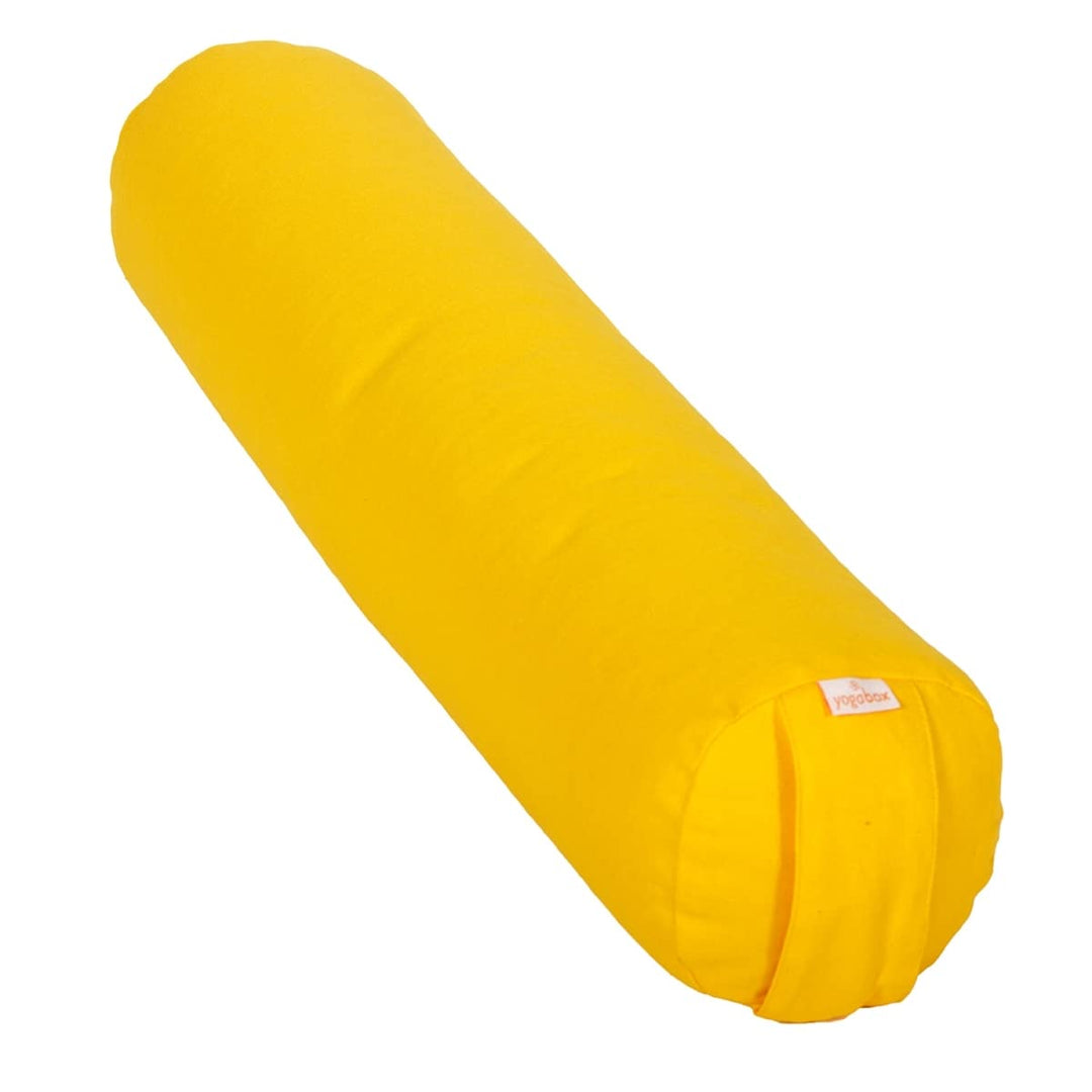 Yoga Bolster Buchweizenfüllung 65x15 cm Baumwolle Gelb - Bild 4