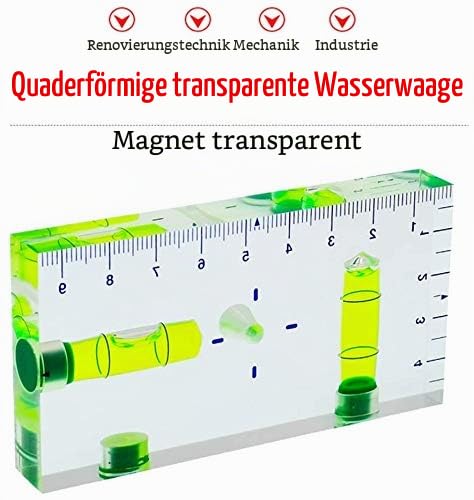 Wasserwaage T-Form Acryl mit 3 Magneten, 95x51x13 mm - Bild 4