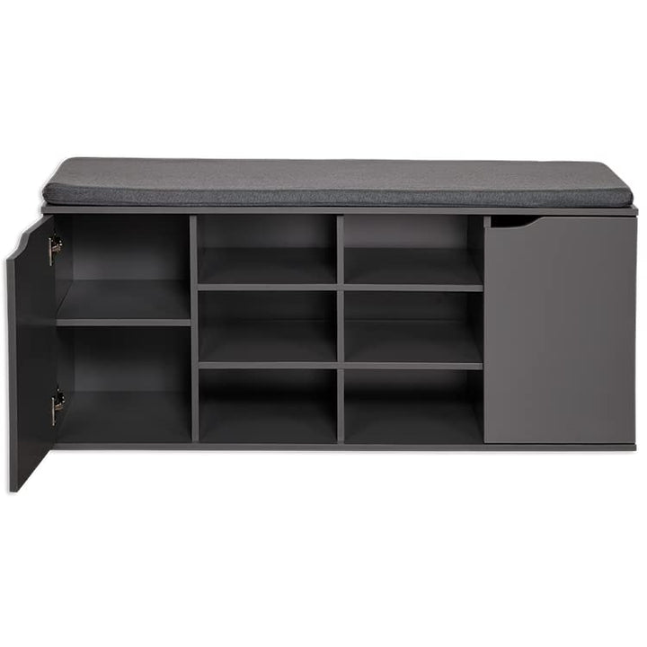 Schuhschrank mit Sitzkissen Spanplatte grau 103 cm Flur
