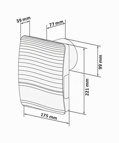 Badventilator mit Rollladen 9W 230V kugelgelagert flüsterleise - Bild 3