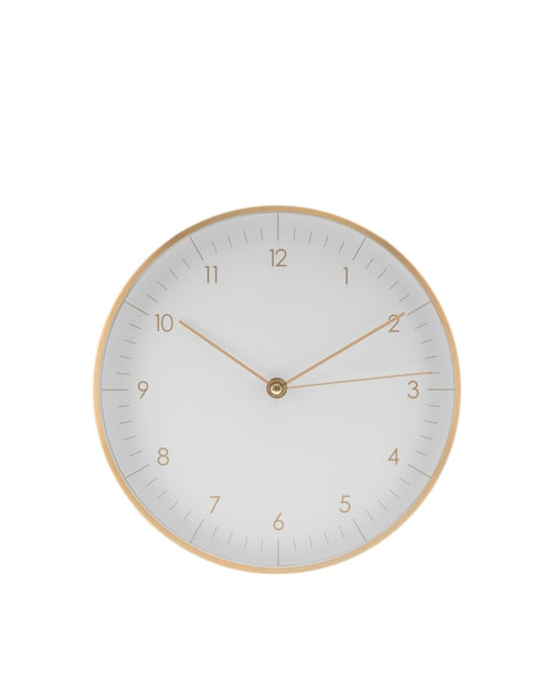 Wanduhr Quarz geräuschlos Ø 24,8 cm Aluminium Weiss & Gold
