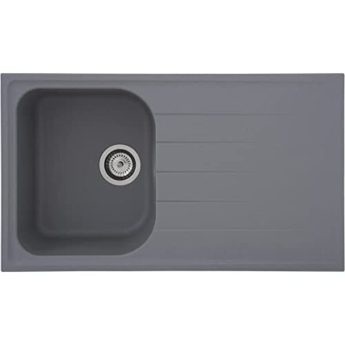Granit Einbauspüle 86x50 cm Massivgranit Betongrau 1 Becken