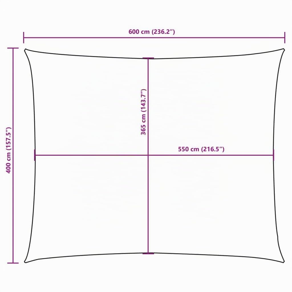 Sonnensegel Oxford-Gewebe Rechteckig 4x6 m Anthrazit UV-beständig - Bild 4