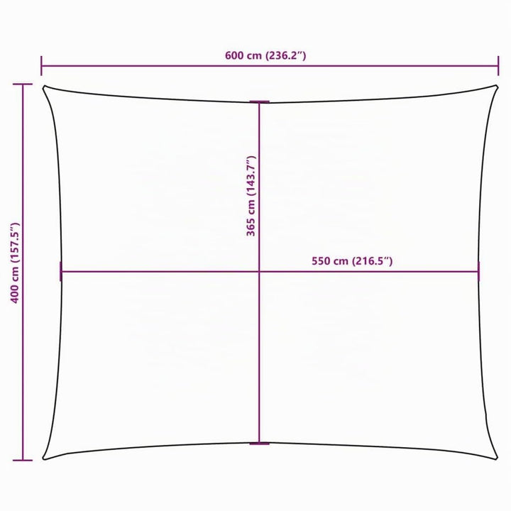 Sonnensegel Oxford-Gewebe Rechteckig 4x6 m Anthrazit UV-beständig - Bild 4