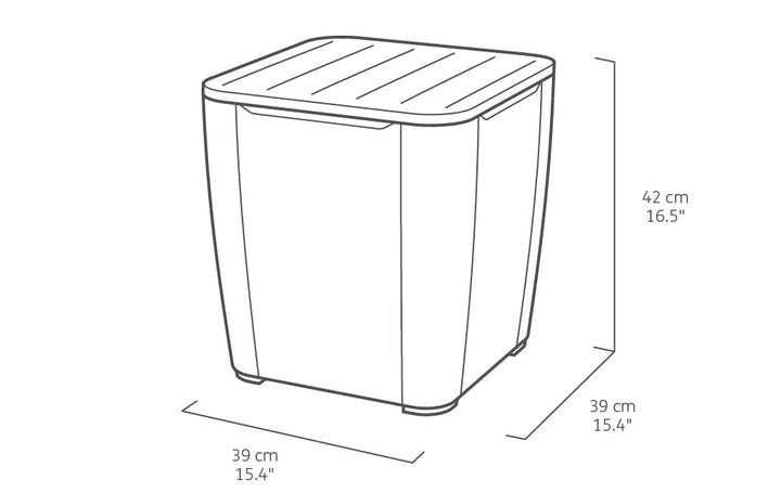 Gartentisch Beistelltisch Rattanoptik Graphit mit Stauraum 44,6 L - Bild 3