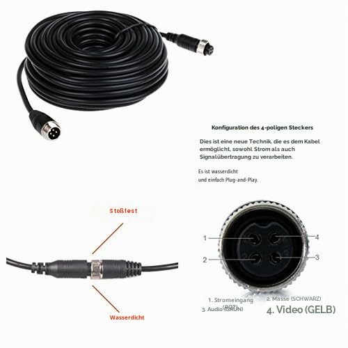 Rückfahrkamera 12V-24V 120° Weitwinkel Nachtsicht für LKW Bus Anhänger - Bild 8