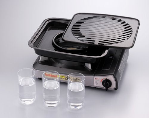 Tischgrill Gusseisen 290x270mm für Gaskocher mit Emailwanne - Bild 2