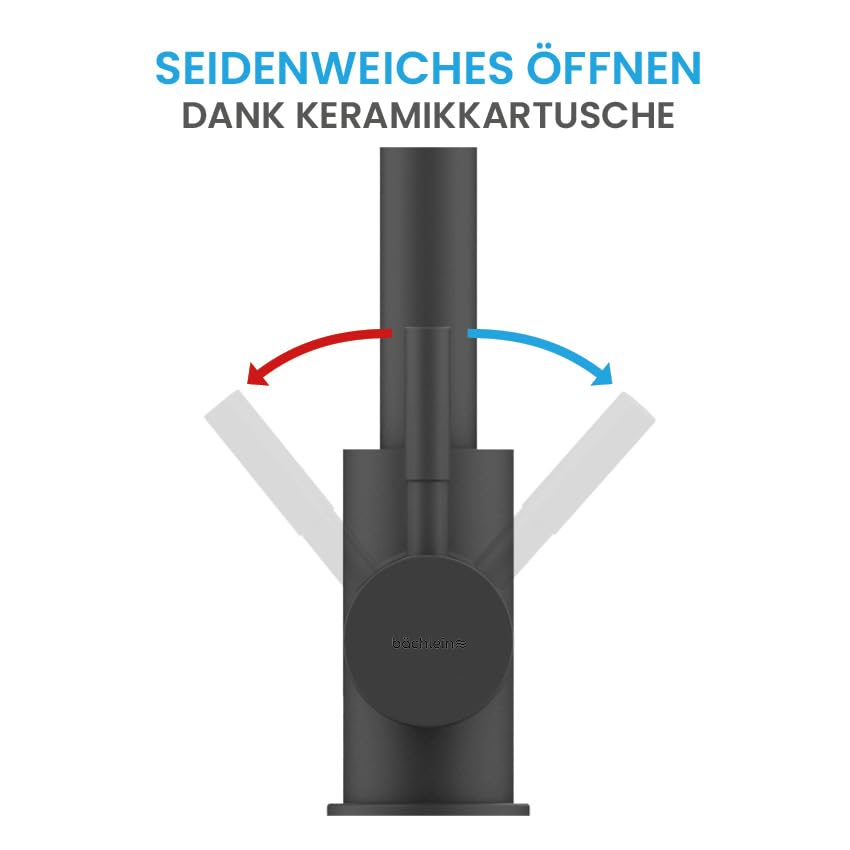 Küchenarmatur ausziehbar Matt Schwarz mit Keramikkartusche - Bild 3