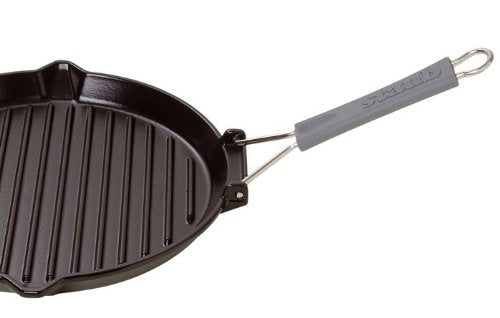 Gusseisen Grillpfanne rund 28 cm klappbarer Silikongriff Induktion - Bild 4