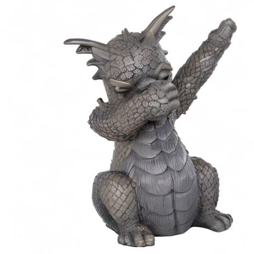 Gartenfigur Drache Dab-Pose Polyresin handbemalt 24 cm - Bild 5
