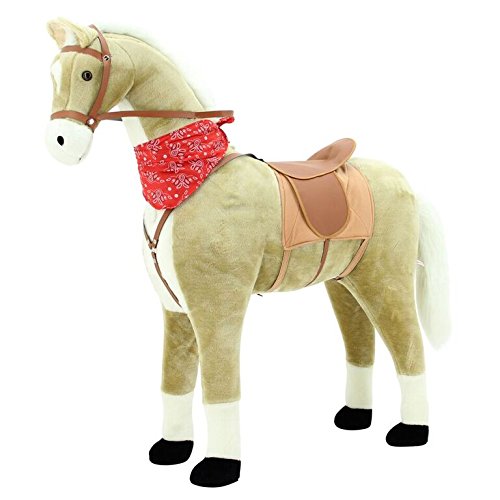 Stehpferd Haflinger beige 105 cm mit Sattel für Kinder ab 5 Jahren - Bild 6