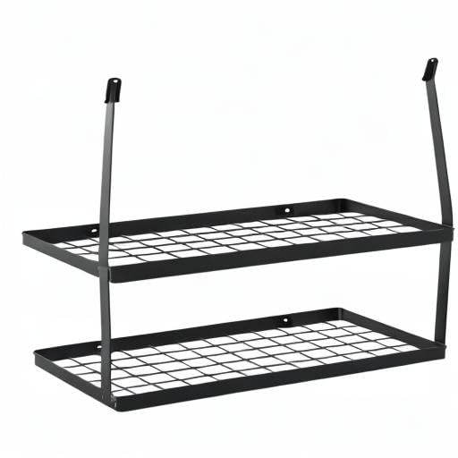 Wandregal Küche Doppel-Pfannenhalter 75cm matt schwarz 12 Haken - Bild 10