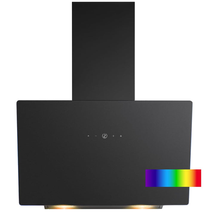 Dunstabzugshaube 60 cm Umluft/Abluft mit RGB-Ambientebeleuchtung schwarz
