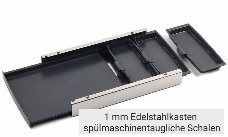 Schneidebrett Bambus mit 4 Auffangschalen im Edelstahlkasten 46x30 cm - Bild 5