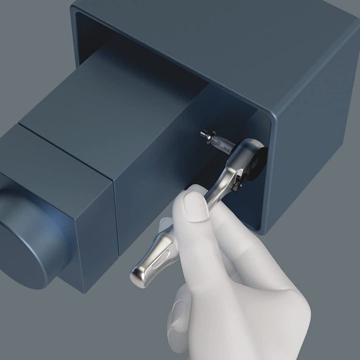 Bit-Ratsche 1/4 Zoll Vollstahl 60-Zahn-Mechanik für beengte Schraubstellen - Bild 4