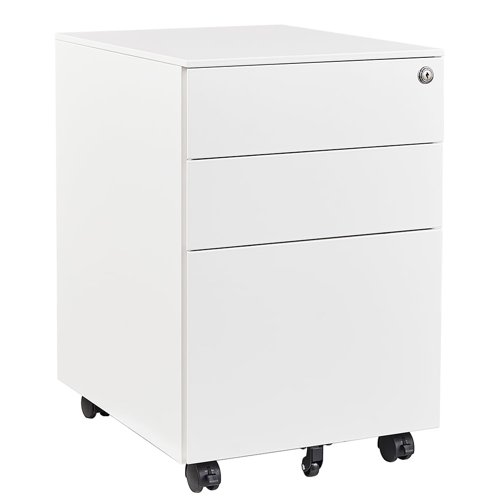 Rollcontainer Stahl 3 Schubladen abschliessbar Büro 39x50x60cm