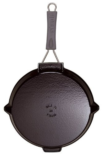 Gusseisen Grillpfanne rund 28 cm klappbarer Silikongriff Induktion - Bild 2
