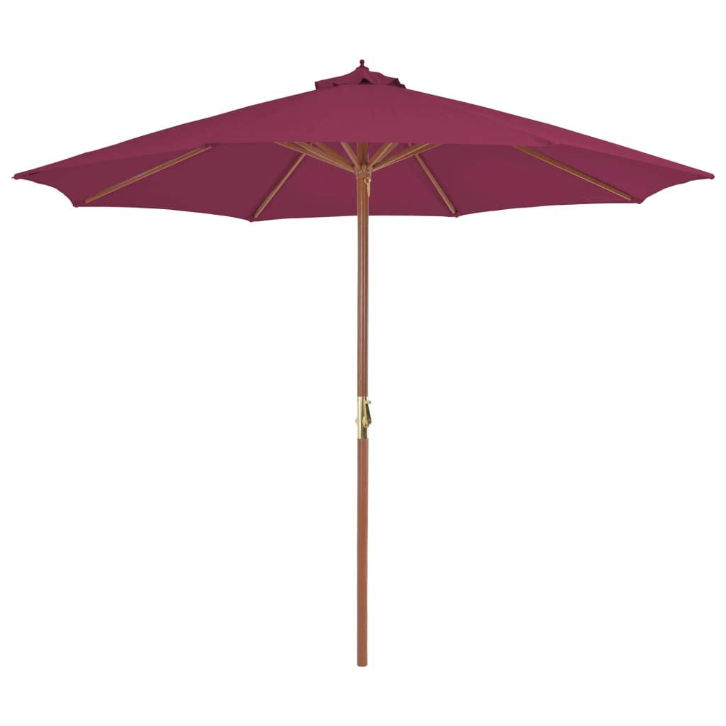 Sonnenschirm Holzmast Bordeauxrot 300x250 cm für Balkon &amp; Terrasse