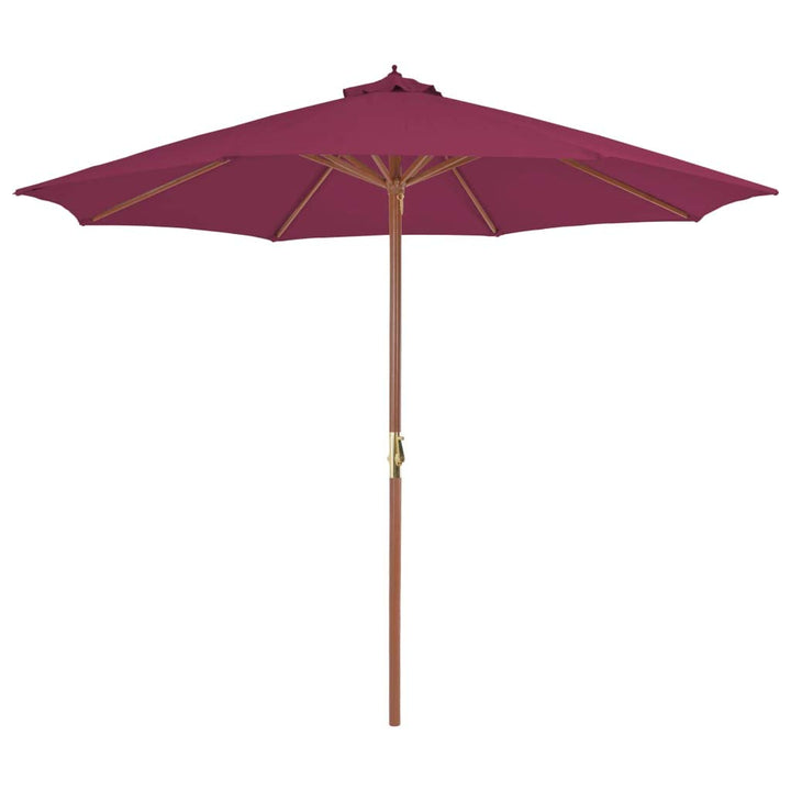 Sonnenschirm Holzmast Bordeauxrot 300x250 cm für Balkon &amp; Terrasse