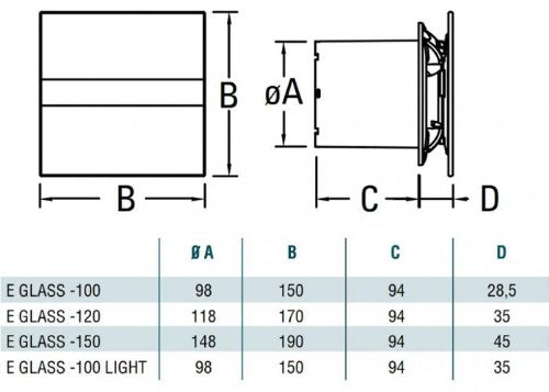Badlüfter 100mm Milchglas mit Timer und Rückschlagklappe 115m³/h - Bild 6