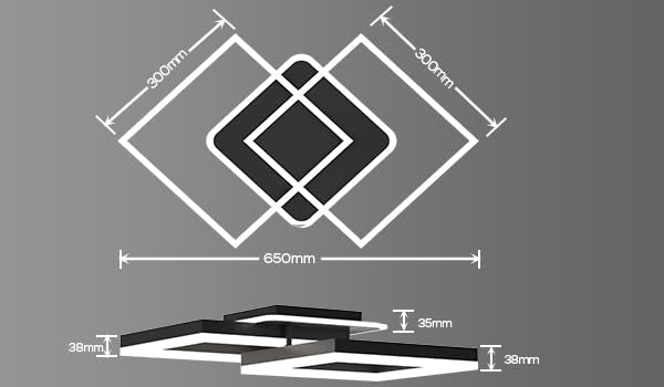LED Deckenleuchte dimmbar 40W Schwarz mit Fernbedienung Smart Home - Bild 5