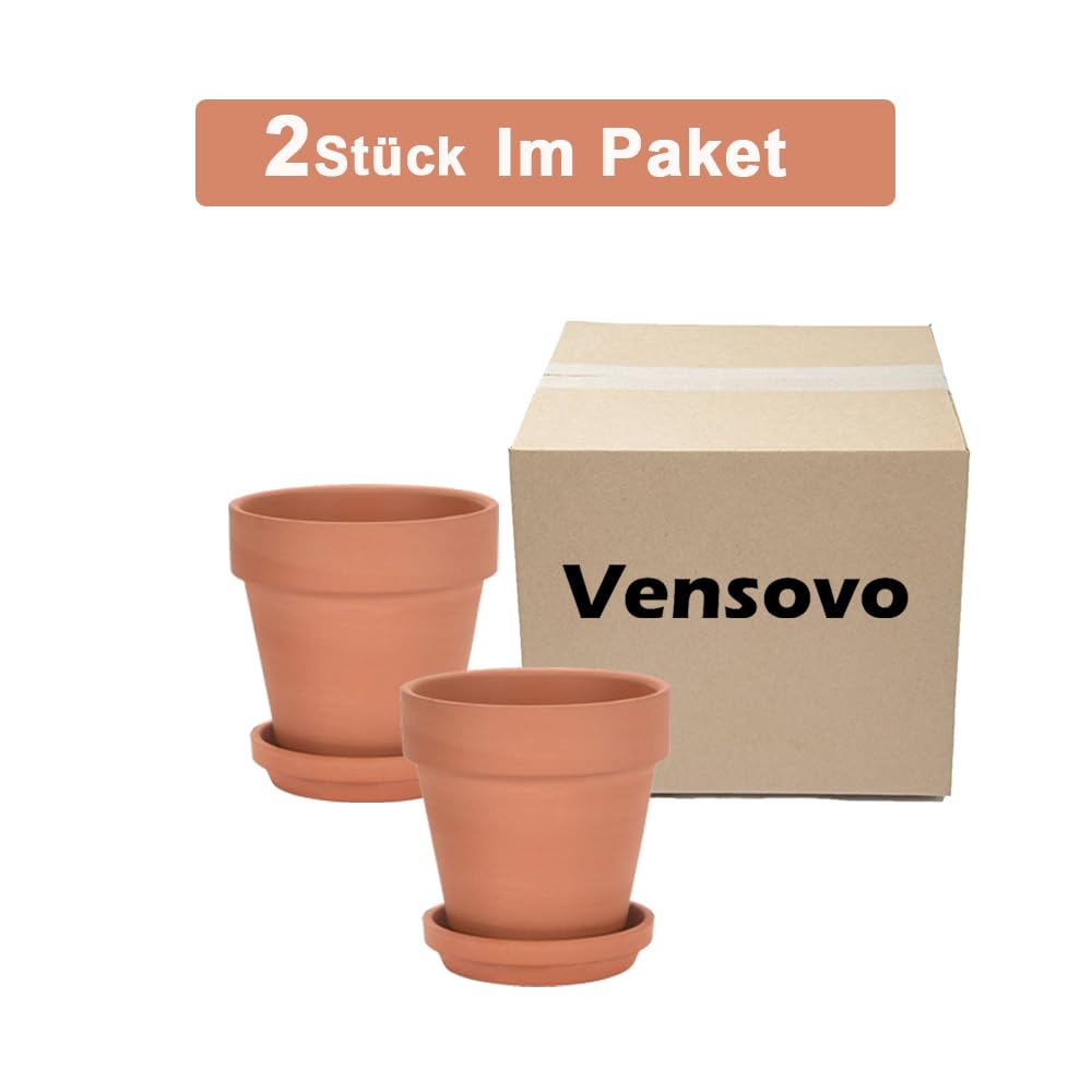 Terrakotta-Töpfe 20 cm mit Untersetzer für Innen und Aussen 2er-Set - Bild 7