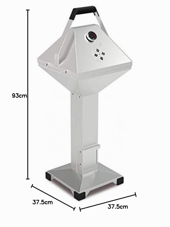Holzkohlegrill Edelstahl mit BBQ-Haube &amp; Thermometer 35x35cm - Bild 8