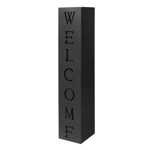 Pflanzsäule Welcome Stahl schwarz 100x20x20 cm Hauseingang