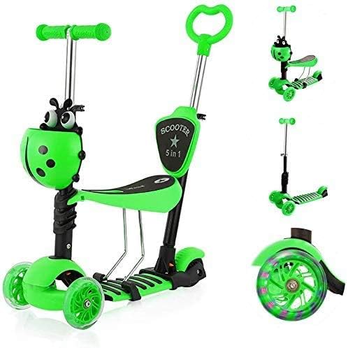 Kinder-Roller 5-in-1 mit Sitz, Schubstange & LED-Rädern ab 2 Jahre