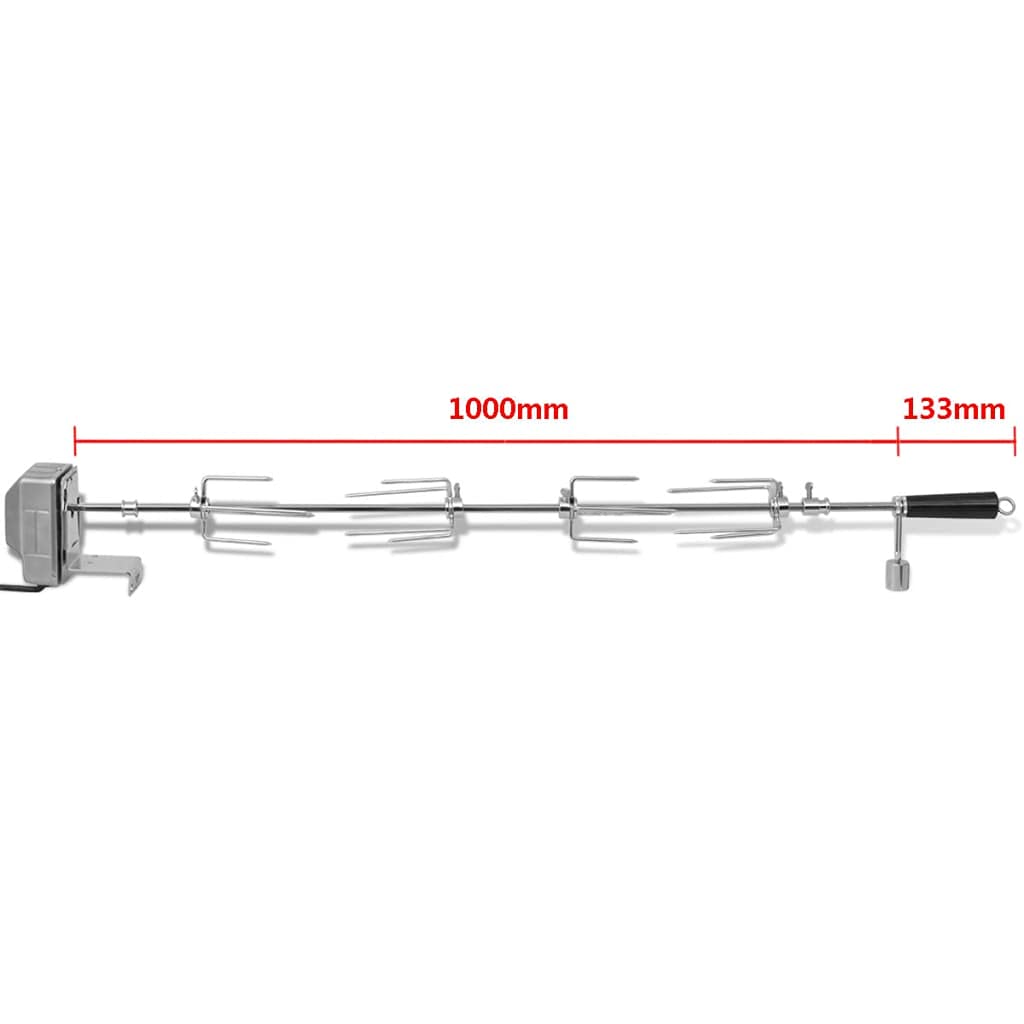 Grillspiess mit Motor Stahl 1000 mm für Gas- und Holzkohlegrill - Bild 2