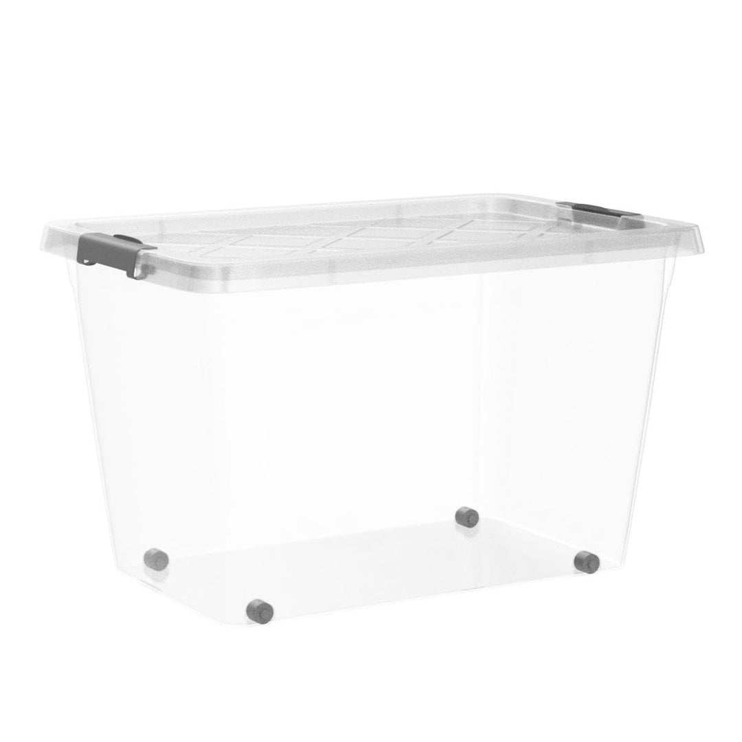 Aufbewahrungsbox 60L mit Deckel transparent stapelbar 4er-Set - Bild 4