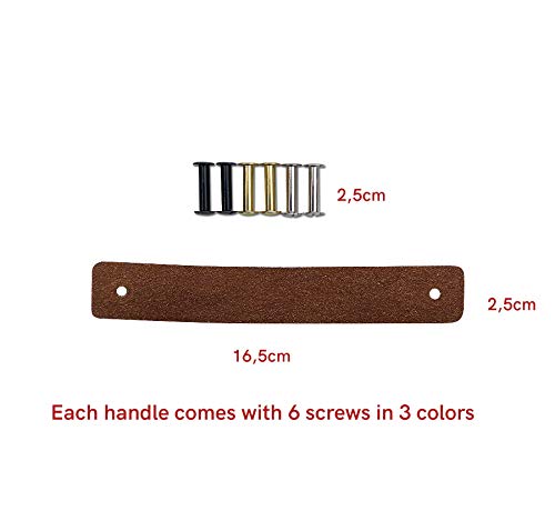 Möbelgriffe Wildleder Cognac 16,5 cm 12er-Set mit Schrauben - Bild 6