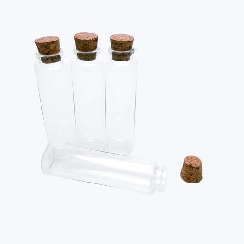 Glasfläschchen mit Kork 55 ml Miniflasche 50er-Set Deko