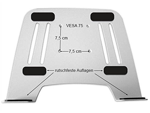 Wandhalterung Laptop Tablet schwenkbar 180° VESA 75x75 Silber-Weiss - Bild 6
