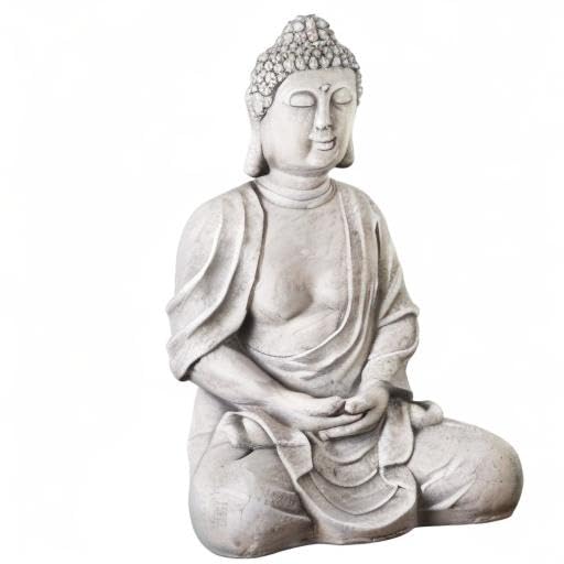 Buddha Figur sitzend Steinoptik Polyresin 70 cm für Garten - Bild 8