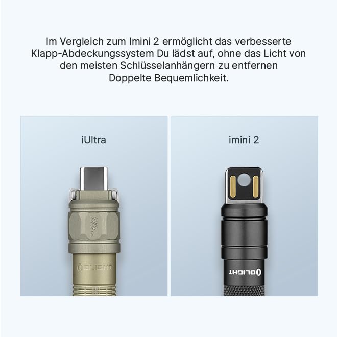 Mini Taschenlampe Schlüsselbund USB-C aufladbar 80 Lumen Aluminium - Bild 3