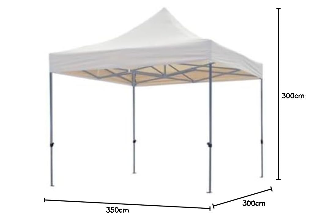 Gartenpavillon Aluminium 3x3 m wasserdicht zusammenklappbar Weiss - Bild 4