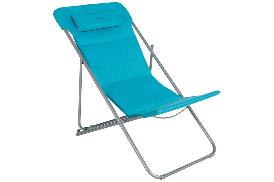 Klappbarer Gartenliegestuhl Stahl/Polyester in Lagunenblau