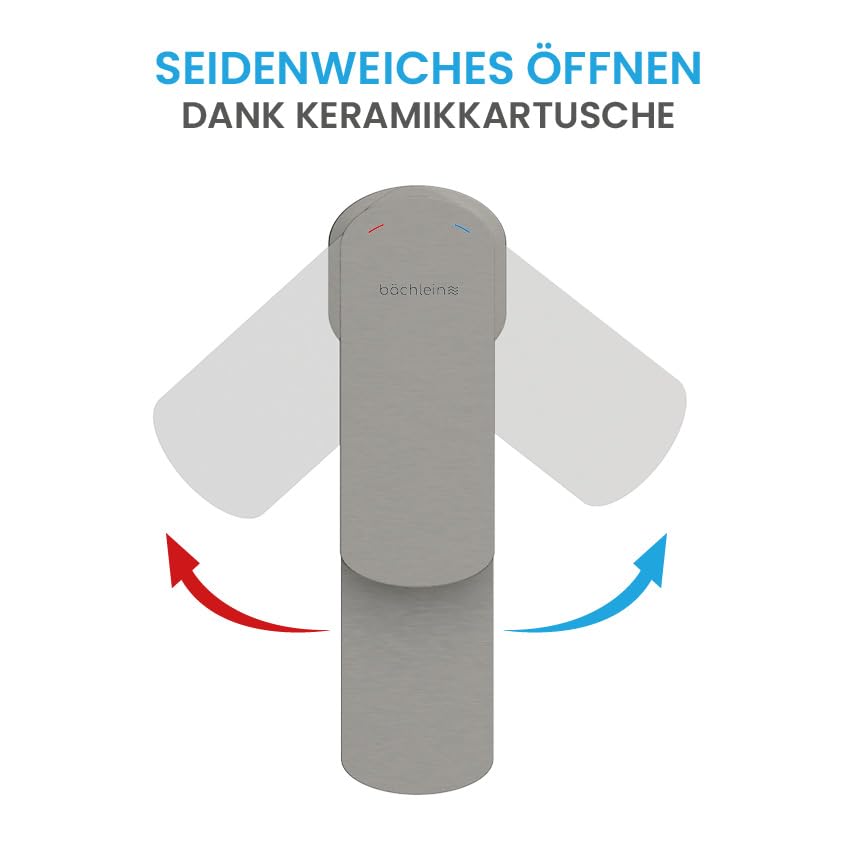 Waschtischarmatur Edelstahl gebürstet Einhand-Mischbatterie mit Keramikkartusche - Bild 3