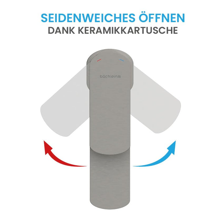 Waschtischarmatur Edelstahl gebürstet Einhand-Mischbatterie mit Keramikkartusche - Bild 3