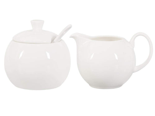 Milchkännchen und Zuckerdose Fine Bone China Porzellan Weiss