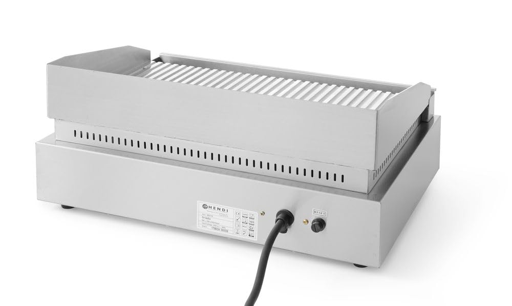 Elektro-Tischgrill gerillte Platte 518x328mm 2400W bis 300°C - Bild 4