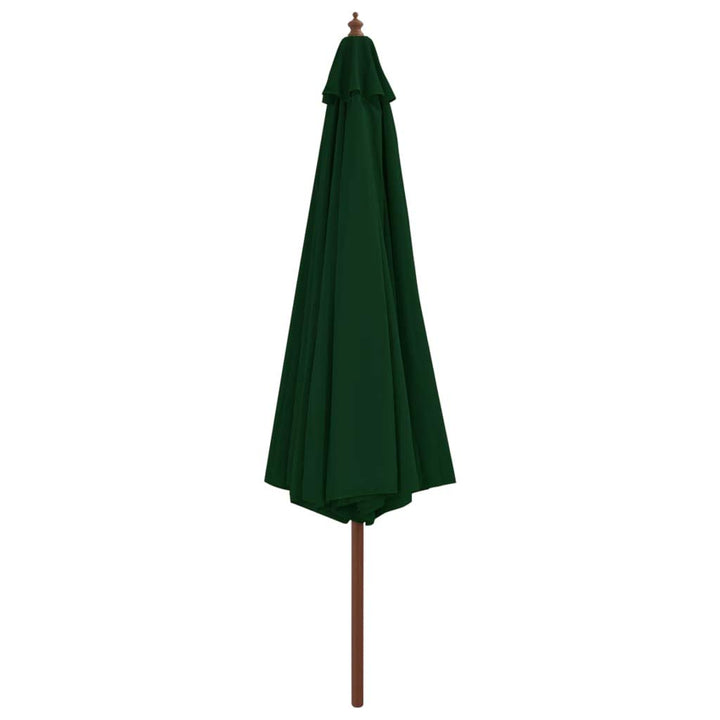 Sonnenschirm Holzmast Bambus Ø 350 cm Garten Terrasse Grün - Bild 2