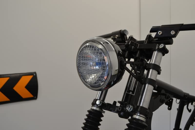 Motorrad Scheinwerfer 6,5 Zoll H4 55W Metall Schwarz-Chrom - Bild 4