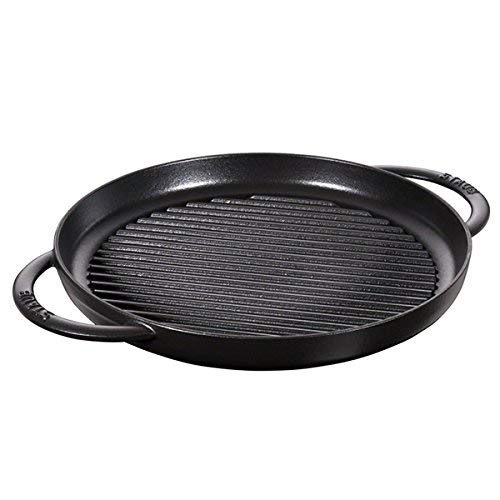 Grillpfanne rund Gusseisen 30 cm für alle Herdarten schwarz - Bild 4