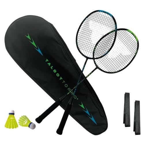 Badminton-Set Carbon 2 Schläger mit Tasche & Federbälle