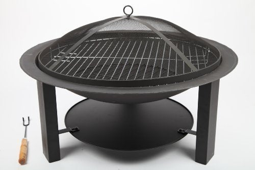 Feuerschale Gusseisen 73 cm mit Grillgitter und Funkenhaube