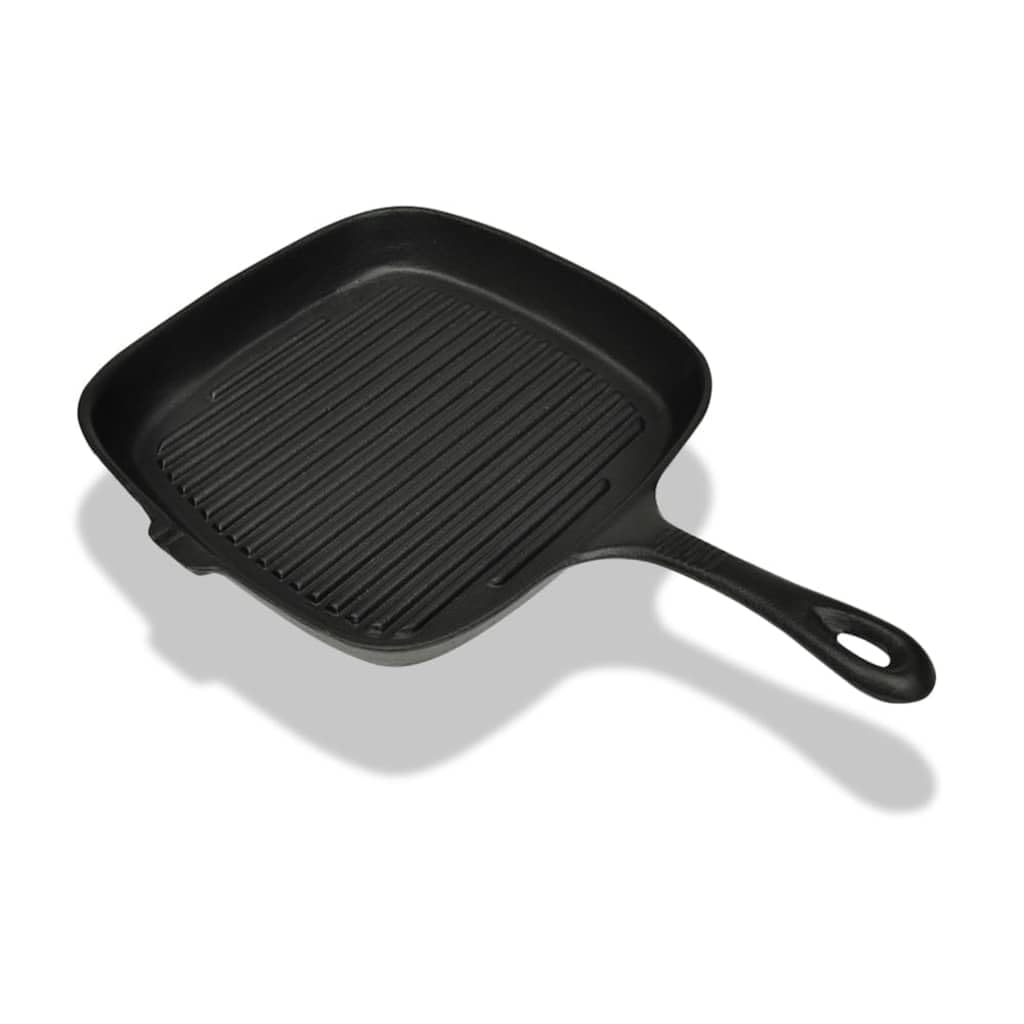 Grillpfanne Gusseisen gerippt 24x23 cm für alle Herdarten