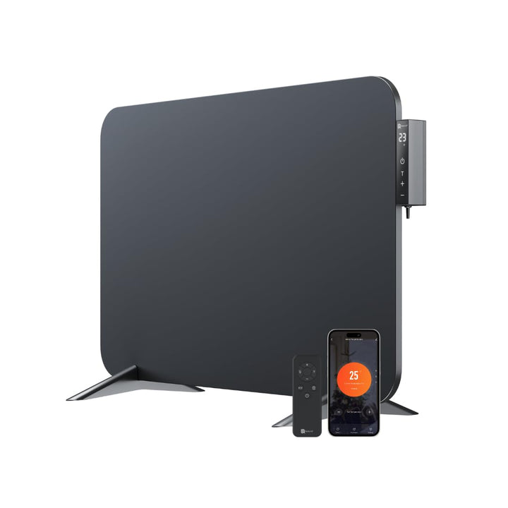 Infrarotheizung 450 W mit Smart Thermostat und App-Steuerung schwarz